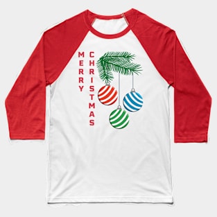 Merry Christmas branch with Christmas Ornaments Baseball T-Shirt